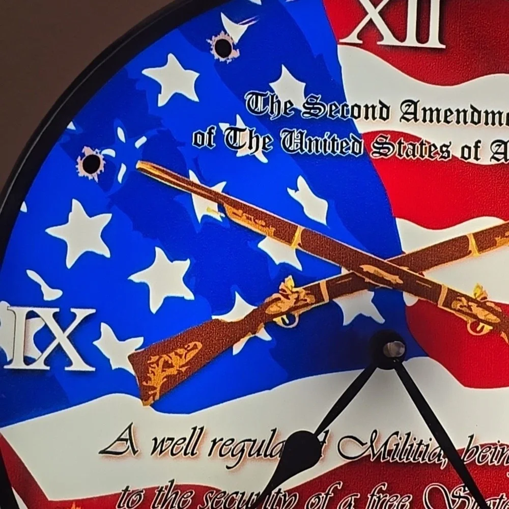 2nd Amendment Lighted Backlit LED Wall Clock